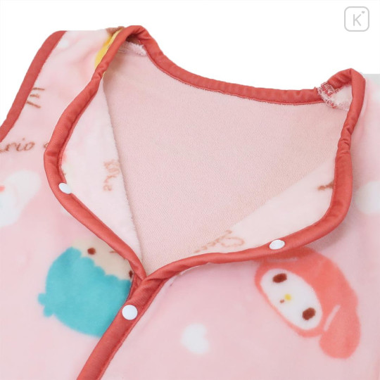 Japan Sanrio Toddler Fluffy Fleece Sleeveless Sleep Sack & Wearable Blanket - Characters Pink - 3