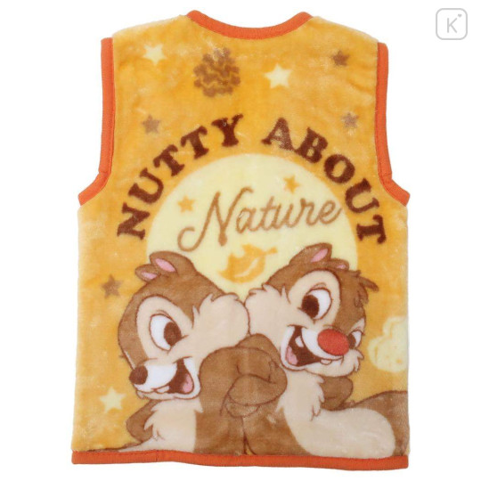 Japan Disney Kids Wearable Blanket Fluffy Coral Fleece - Chip & Dale : Orange - 2