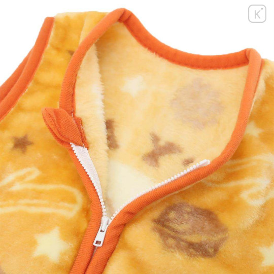 Japan Disney Kids Wearable Blanket Fluffy Coral Fleece - Chip & Dale : Orange - 3