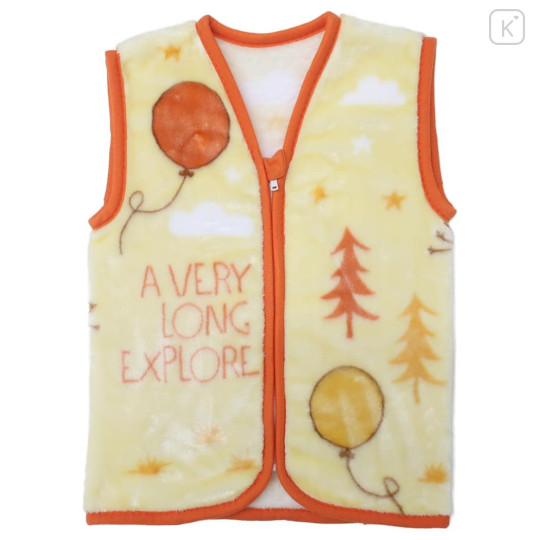 Japan Disney Kids Wearable Blanket Fluffy Coral Fleece - Piglet & Pooh : Long Expore - 1