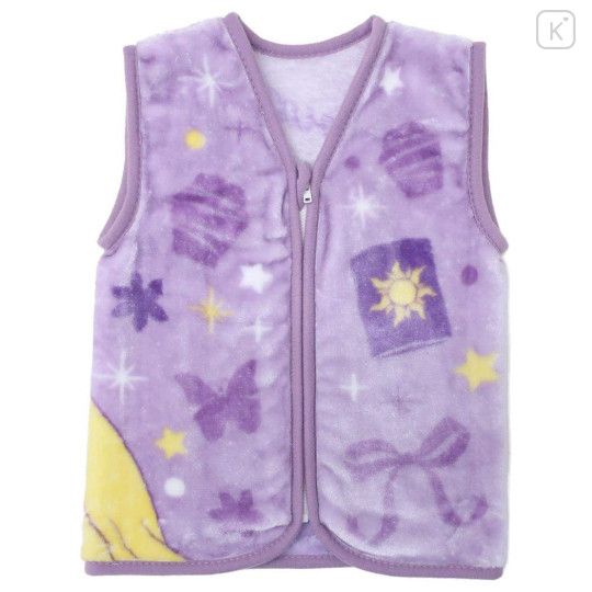 Japan Disney Kids Wearable Blanket Fluffy Coral Fleece - Rapunzel : Purple - 1