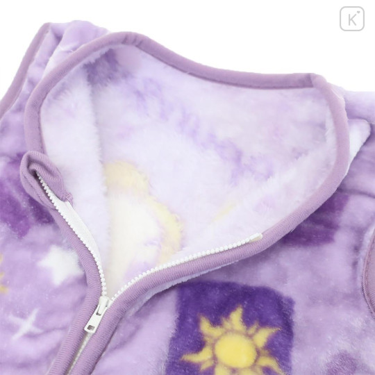 Japan Disney Kids Wearable Blanket Fluffy Coral Fleece - Rapunzel : Purple - 3