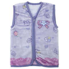 Japan Sanrio Kids Wearable Blanket Fluffy Coral Fleece - Kuromi : Flower Purple