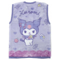 Japan Sanrio Kids Wearable Blanket Fluffy Coral Fleece - Kuromi : Flower Purple - 2