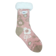 Japan Chiikawa Warm Socks - Chiikawa : Flower Pink Fleece Lining