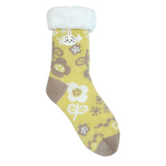Japan Chiikawa Warm Socks - Usagi : Flower Yellow Fleece Lining