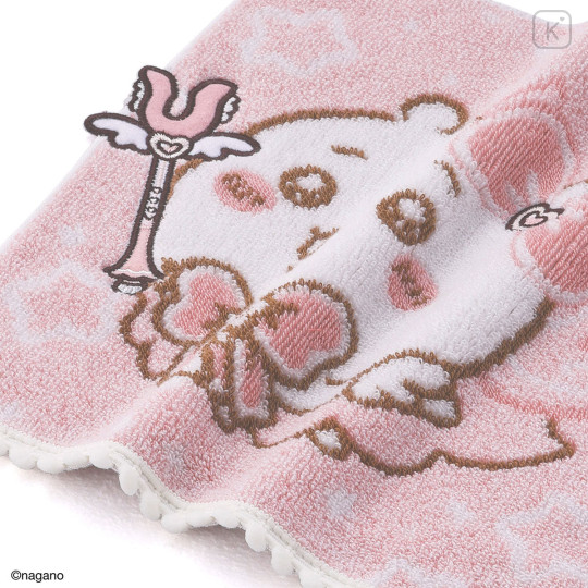 Japan Chiikawa Embroidered Mini Towel Handkerchief - Chiikawa : Super Magical Chiikawa Star Pink - 2