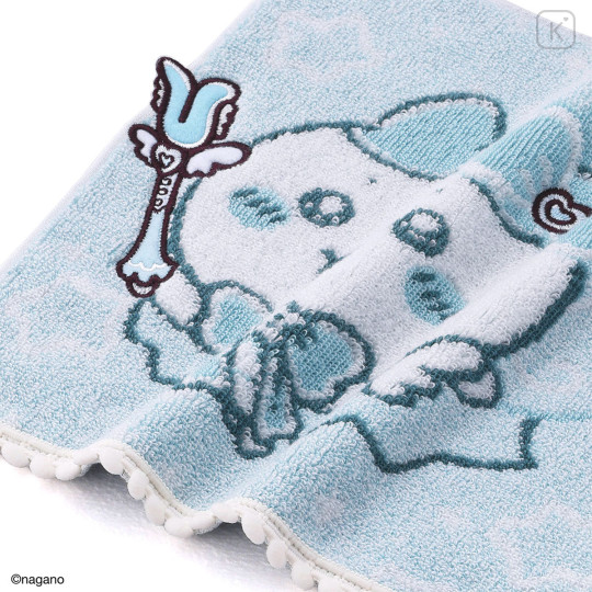 Japan Chiikawa Embroidered Mini Towel Handkerchief - Hachiware : Super Magical Chiikawa Star Blue - 2