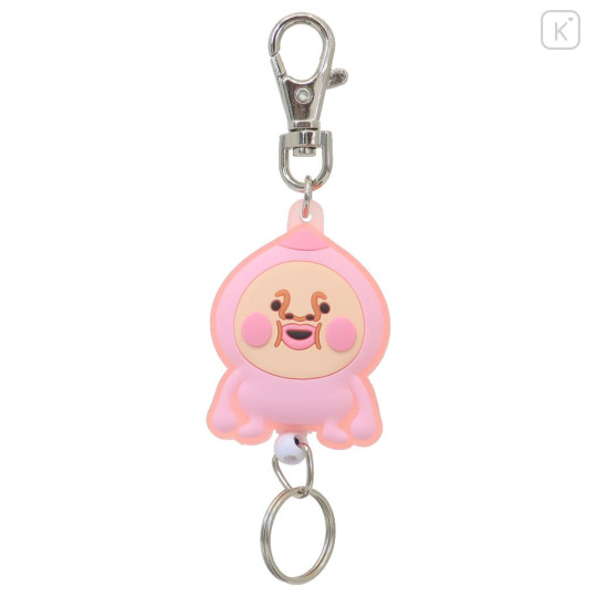 Japan Kobitos Rubber Reel Keychain - Kakure Momojiri Peach Blossom - 1