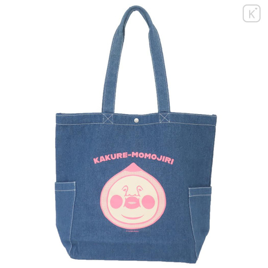 Japan Kobitos Denim Tote Bag - Kakure Momojiri Face - 1
