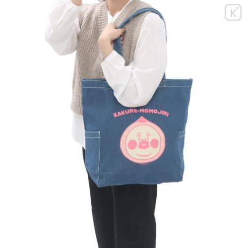 Japan Kobitos Denim Tote Bag - Kakure Momojiri Face - 6