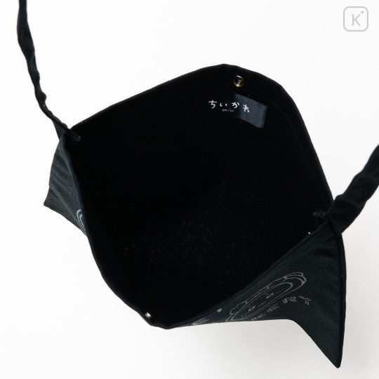 Japan Chiikawa Shoulder Crossbody Bag - Chiikawa & Furuhonya Kani-chan & Momonga : Chiikawa Bakery Cornet Trio Black - 4