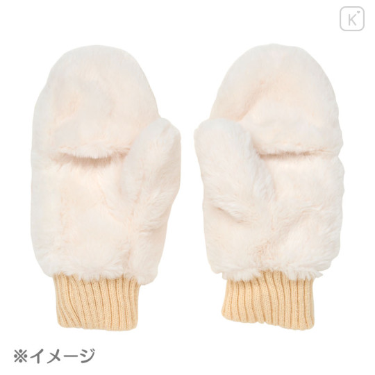 Japan Sanrio Original Faux Fur Mittens with Mascot - My Melody : Pink - 2