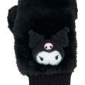 Japan Sanrio Original Faux Fur Mittens with Mascot - Kuromi : Black - 3