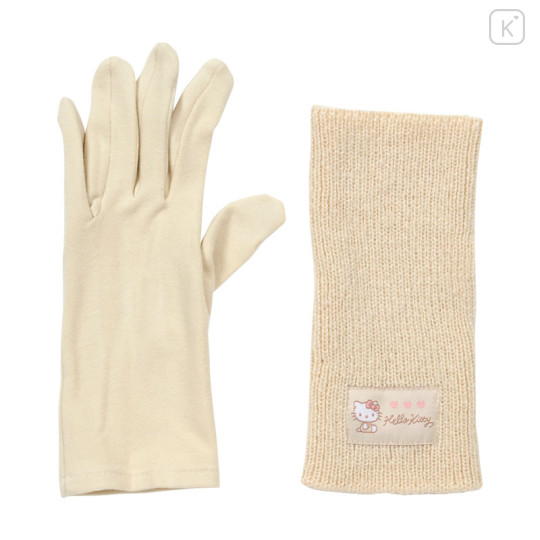 Japan Sanrio Original 3way Gloves - Hello Kitty : Beige - 2
