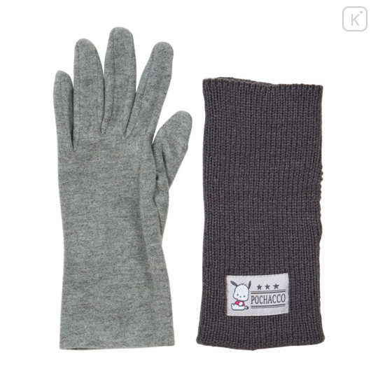 Japan Sanrio Original 3way Gloves - Pochacco : Grey - 2