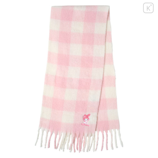 Japan Sanrio Original Plaid Volume Scarf - My Melody : Pink - 1