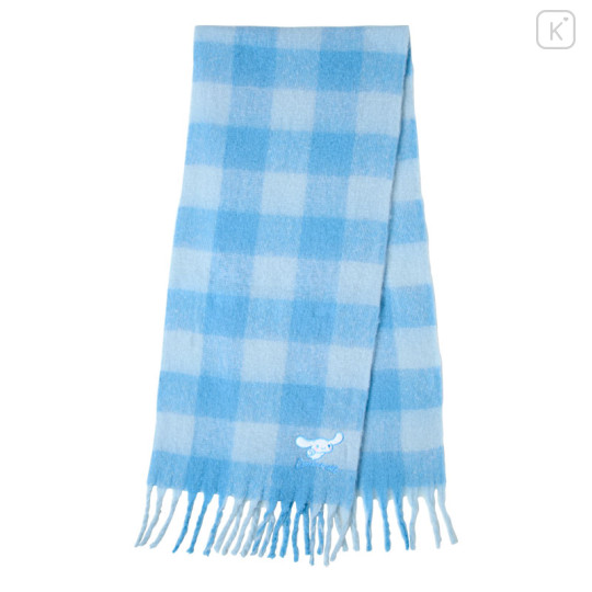Japan Sanrio Original Plaid Volume Scarf - Cinnamoroll : Blue - 1