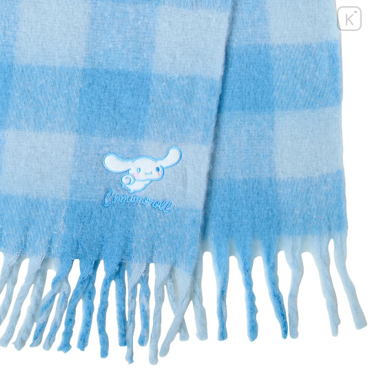Japan Sanrio Original Plaid Volume Scarf - Cinnamoroll : Blue - 2