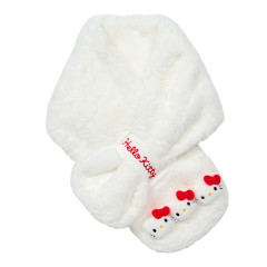 Japan Sanrio Original Boa Tippet Scarf with Mascot - Hello Kitty : White