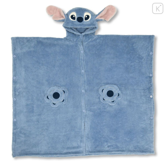 Japan Disney Store Wearable Blanket Fluffy Coral Fleece - Stitch - 2