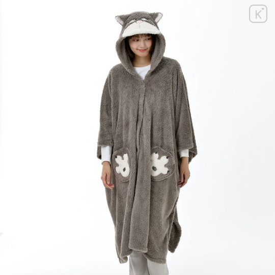 Japan Disney Store Wearable Blanket Fluffy Coral Fleece - Cinderella : Lucifer Cat - 1
