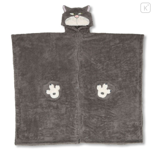 Japan Disney Store Wearable Blanket Fluffy Coral Fleece - Cinderella : Lucifer Cat - 2