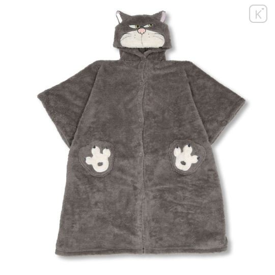 Japan Disney Store Wearable Blanket Fluffy Coral Fleece - Cinderella : Lucifer Cat - 4