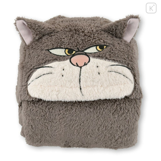 Japan Disney Store Wearable Blanket Fluffy Coral Fleece - Cinderella : Lucifer Cat - 5
