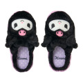 Japan Sanrio Original Fluffy Room Slippers - Kuromi : Face-Shaped - 2