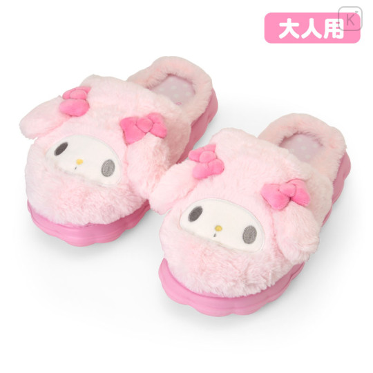 Japan Sanrio Original Fluffy Room Slippers - My Melody : Face-Shaped - 1