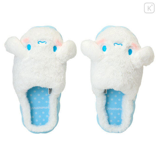 Japan Sanrio Original Fluffy Room Slippers - Cinnamoroll : Face-Shaped - 2