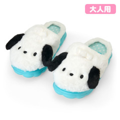 Japan Sanrio Fluffy Room Slippers - Pochacco : Face-Shaped