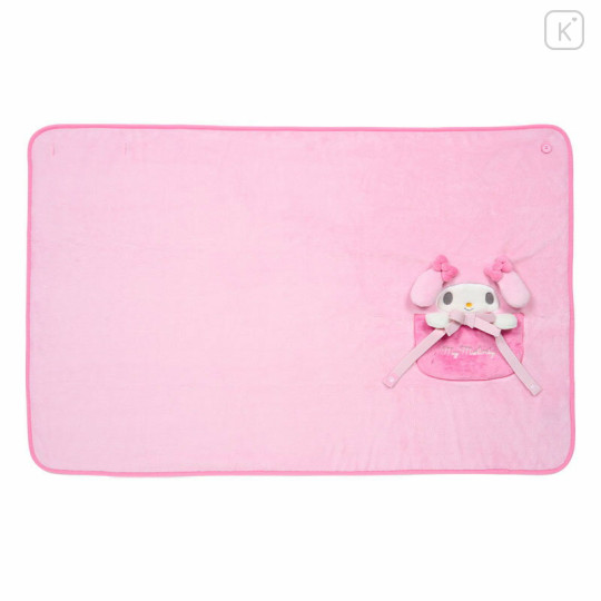 Japan Sanrio Original Flannel Lap Blanket & Cape - My Melody : Ribbon - 1