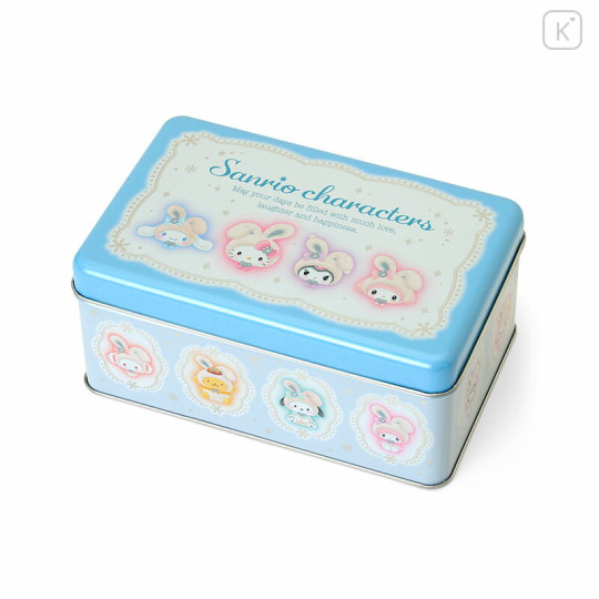 Japan Sanrio Original Biscuit & Tin Case - Snow Rabbit - 1