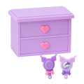 Japan Sanrio Original Mascot Doll & Dresser Set - Kuromi - 6