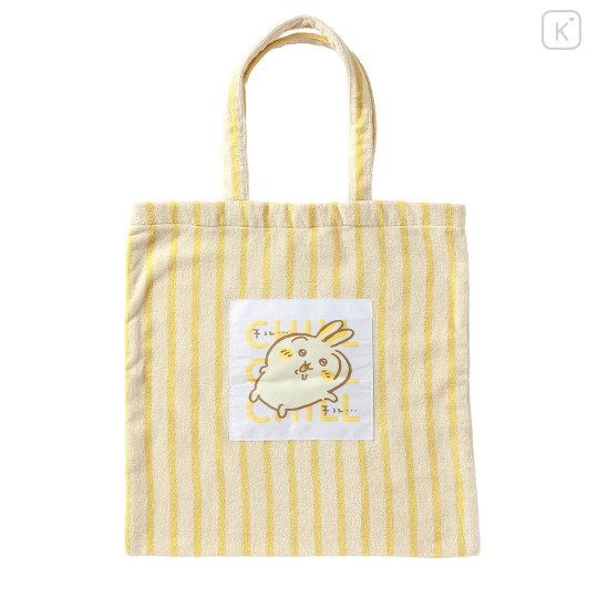 Japan Chiikawa Tote Bag - Usagi : Chill Chill Yellow Stripe - 1