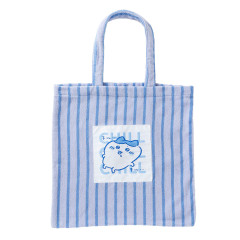 Japan Chiikawa Tote Bag - Hachiware : Chill Chill Blue Stripe