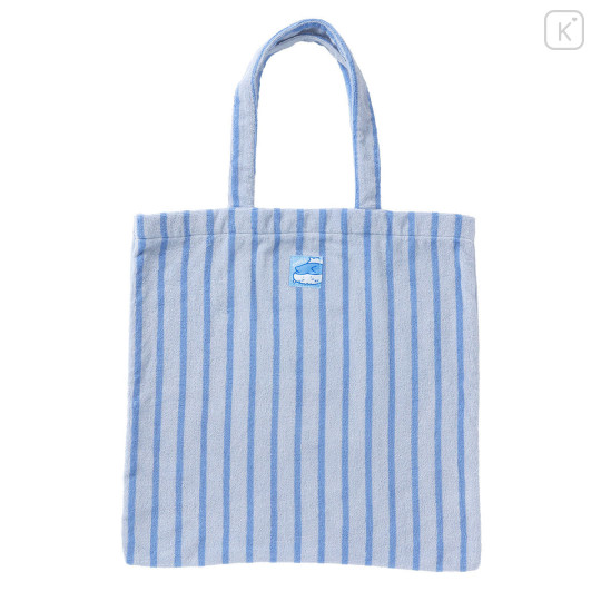 Japan Chiikawa Tote Bag - Hachiware : Chill Chill Blue Stripe - 5