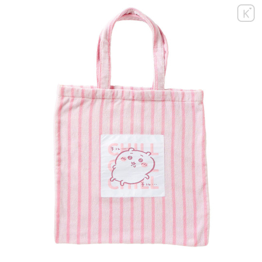 Japan Chiikawa Tote Bag - Chiikawa : Chill Chill Pink Stripe - 1