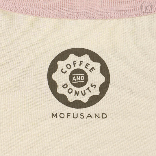 Japan Mofusand T-shirt (M) - Mofusand Coffee And Donuts Cat Truck Beige Pink - 6