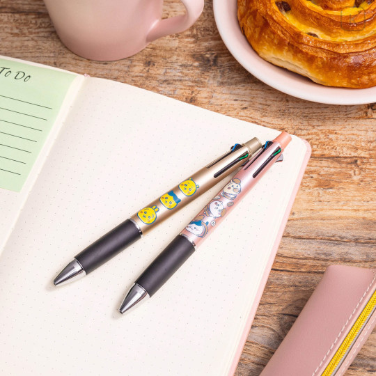 Japan Chiikawa Jetstream 4&1 Multi Ballpoint Pen + Mechanical Pencil - Chiikawa & Hachiware & Usagi : Chiikawa Bakery Pink - 2