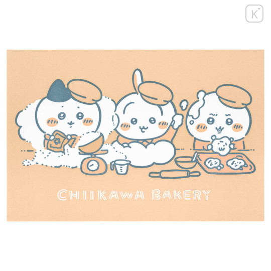 Japan Chiikawa Letterpress Postcard - Chiikawa & Hachiware & Usagi : Chiikawa Bakery Bread Making - 1