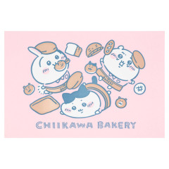 Japan Chiikawa Letterpress Postcard - Chiikawa & Hachiware & Usagi : Chiikawa Bakery Falling Trio