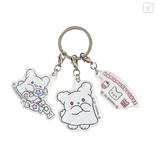 Japan Sanrio Triple Acrylic Keychain - Hanamaruobake : Pastel Sweets Pop Pink - 1