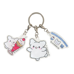 Japan Sanrio Triple Acrylic Keychain - Hanamaruobake : Pastel Sweets Pop Blue