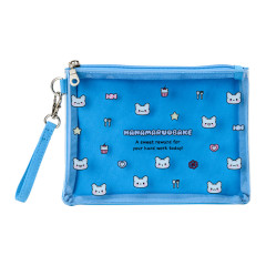Japan Sanrio Flat Pouch - Hanamaruobake : Pastel Sweets Pop Blue