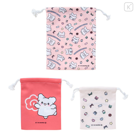 Japan Sanrio Drawstring Bag Set - Hanamaruobake : Pastel Sweets Pop - 2