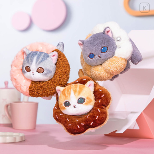 Japan Mofusand Mascot Plush Toy - Mofusand Coffee And Donuts Cat : White Chocolate Crewer - 2