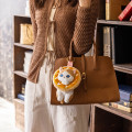 Japan Mofusand Plush Mascot with Carabiner Bag Charm - Mofusand Coffee And Donuts Cat Orange Cream - 2